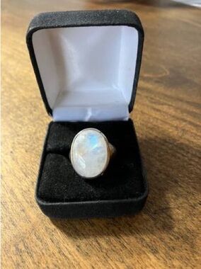 Moon Stone & Sterling Ring Size 7